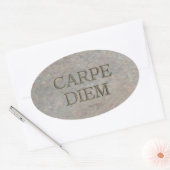 Carpe Diem Stone oval gros autocollants (Enveloppe)