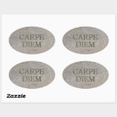 Carpe Diem Stone oval gros autocollants (Feuille)