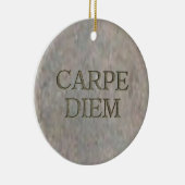 Carpe Diem Stone rond keramisch ornament (Rechts)