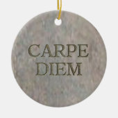 Carpe Diem Stone rond keramisch ornament (Voorkant)