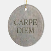 Carpe Diem Stone rond keramisch ornament (Links)