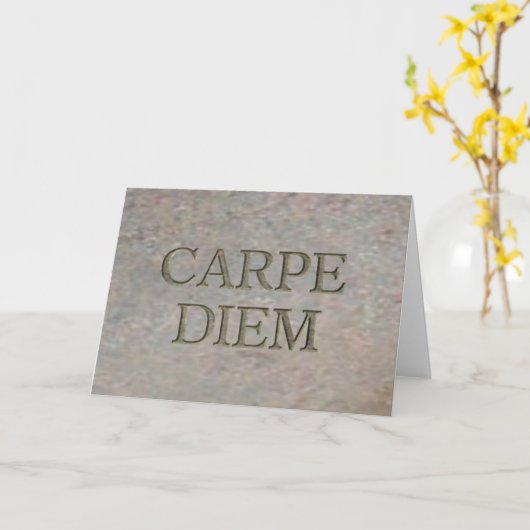 Carpe Diem Stone wenskaart Kaart (Gele Bloem)