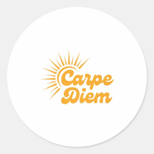 Carpe Diem Sunrise Premium Ronde Sticker (Voorkant)