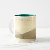 Carpe Diem Tweekleurige Koffiemok (Voorkant links)