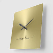 Carpe Diem Vanilla Metallic stijl Acrylyl Vierkante Klok (Hoek)