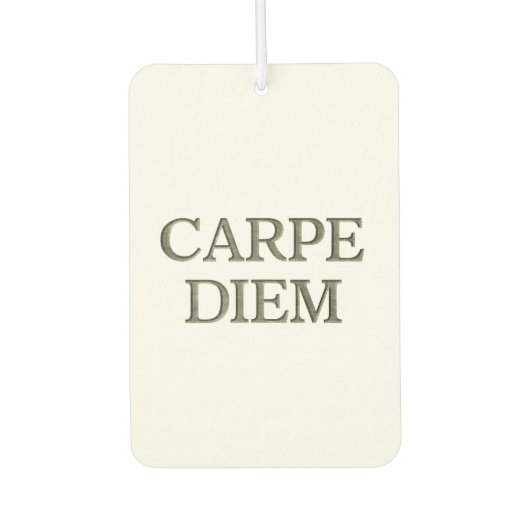 Carpe Diem witte auto luchtverfrisser (Voorkant)