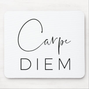 CARPE DIEM   Zwarte Hand Lettered Script Typograph Muismat