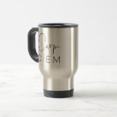 CARPE DIEM | Zwarte Hand Lettered Script Typograph Reisbeker (Voorkant links)