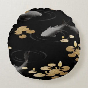 Carpe japonaise traditionnelle Coussin rond