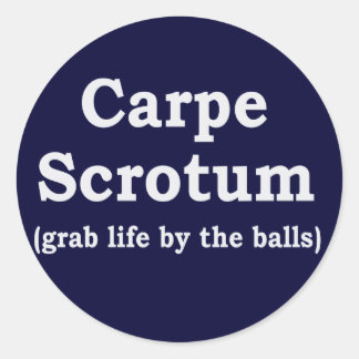Carpe Scrotum Ronde Sticker
