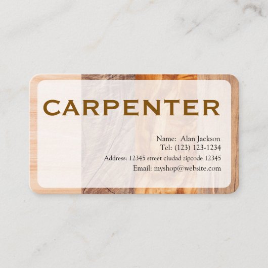 CARPENTER Business card editable Visitekaartje (Voorkant)