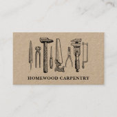 Carpenter Carpentry Tools Rustieke  Kraft Visitekaartje (Voorkant)
