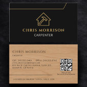 Carpenter Carpentry Wooden QR Code Visitekaartje