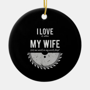 Carpenter Funny Wood met kerstmis Keramisch Ornament