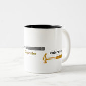 Carpenter Handyman Tweekleurige Koffiemok (Voorkant rechts)