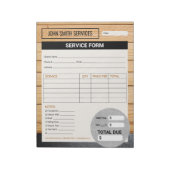 Carpenter Home Renovaties Service Formulier Factuu Notitieblok (Gedraaid)