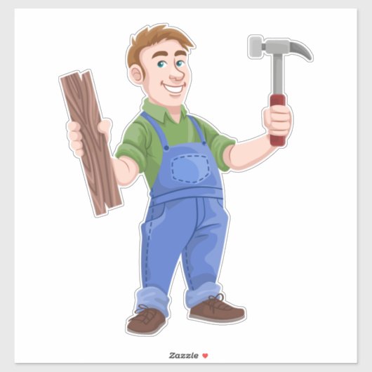 carpenter-hummer-houtconstructie sticker (Vel)