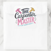 Carpenter job master vierkante sticker (Tas)
