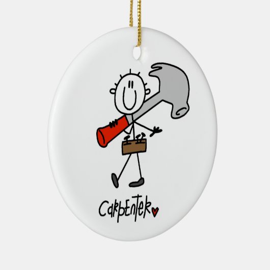 Carpenter met hamer keramisch ornament (Rechts)