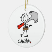Carpenter met hamer keramisch ornament (Links)