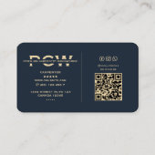 Carpenter Monogram Marine Blauw Modern Visitekaartje (Achterkant)