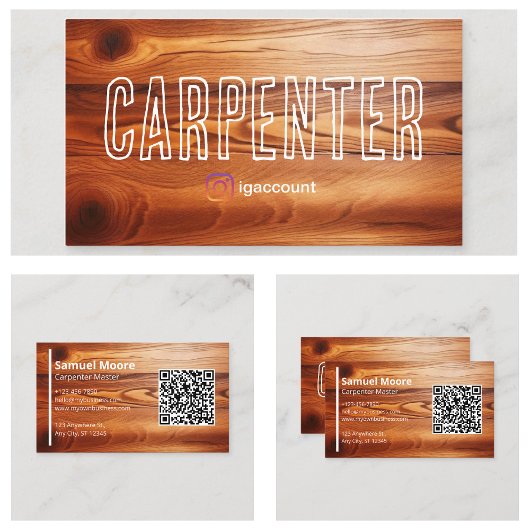 Carpenter Professioneel QR Code Steekproefontwerp Visitekaartje