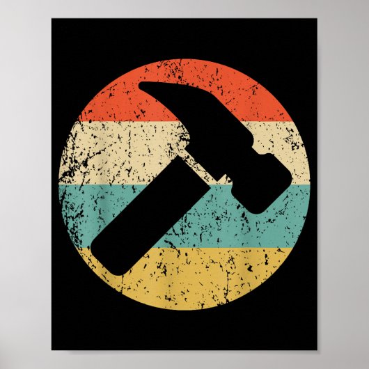 Carpenter Retro Hammer Poster (Voorkant)