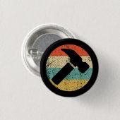 Carpenter Retro Hammer Ronde Button 3,2 Cm (Voorkant /achterkant)