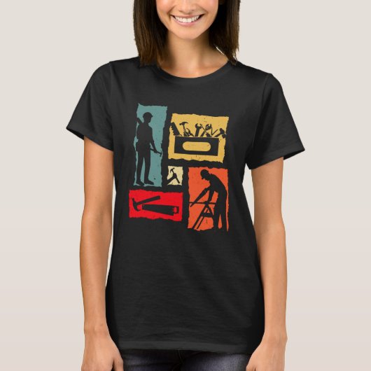 Carpenter Retro Woodworker T-shirt (Voorkant)