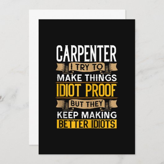 Carpenter Sarcastic Graphic Funny Carpentry Aankondiging (Voorkant / Achterkant)