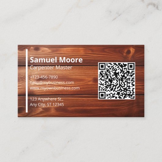 Carpenter Sjablonen QR Code Generator Visitekaartje (Voorkant)