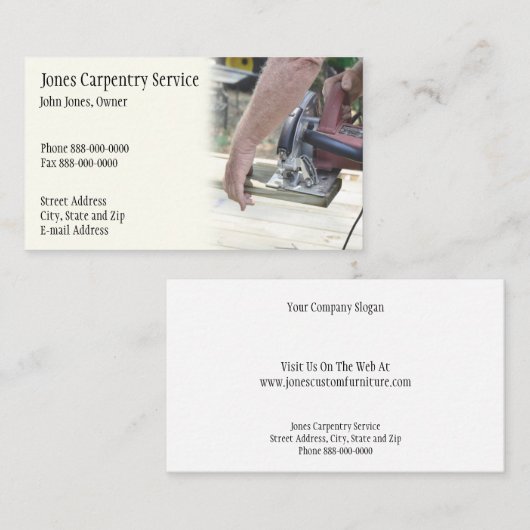 Carpenter Visitekaartje (Voorkant / Achterkant)