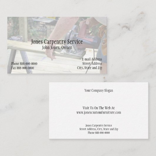 Carpenter Visitekaartje (Voorkant / Achterkant)