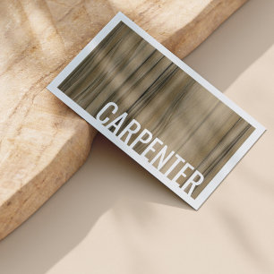 Carpenter walnoot hout afwerking meubelmakers visitekaartje
