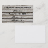 Carpenter Wood Background Visitekaartje (Voorkant / Achterkant)