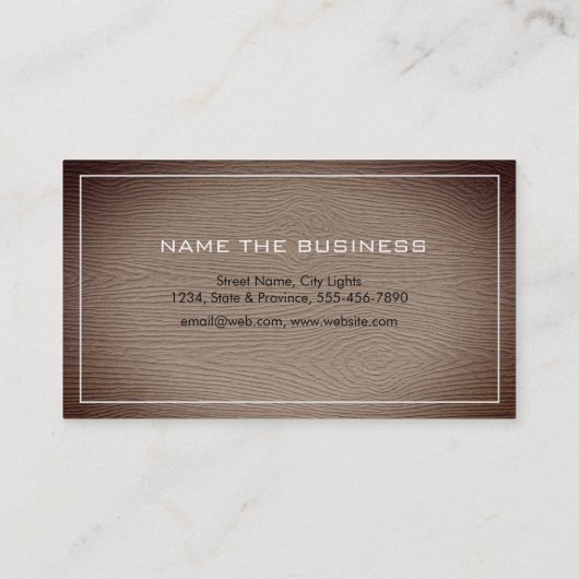 Carpenter Woodwork Professional Tool Rustic Wood Visitekaartje (Achterkant)