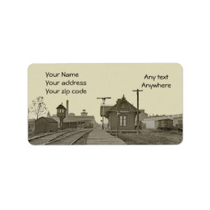 CARPENTERSVILLE ILLINOIS RAILROAD DEPOT TRAIN 1890 ETIKET