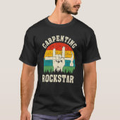 Carpenting Rockstar, Funny Carpenter Dad, Retro Wo T-shirt (Voorkant)