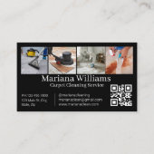  carpet cleaning service 4 photos qr code black  visitekaartje (Voorkant)