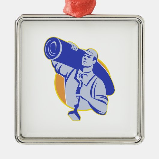 Carpet Layer Worker Carry Knee Kicker Tool Metalen Ornament (Voorkant)