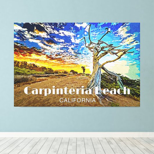 Carpinteria Beach Canvas Afdruk (Insitu (Houten vloer))