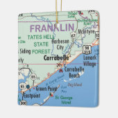 Carrabelle Florida Map Keramisch Ornament (Links)