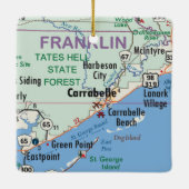 Carrabelle Florida Map Keramisch Ornament (Achterkant)
