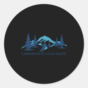 Carrabett Valley Maine Ski Resort Skien Skiloper  Ronde Sticker
