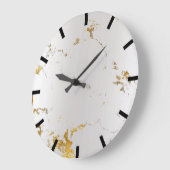 Carrara Marble Gray Silver Gold Black Stone Grote Klok (Hoek)