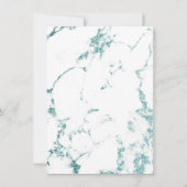 Carrara Witte Marmeren Tiffany Aqua Glitter Verjaa Kaart (Achterkant)