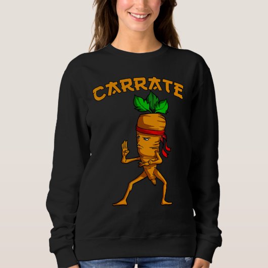 Carrate Carrot Pun Karate Training Martial Art Trui (Voorkant)