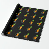 Carrate Funny Carrot Karate Pun Dark BG Cadeaupapier (Uitgerold)