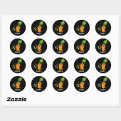 Carrate Funny Carrot Karate Pun Dark BG Ronde Sticker (Vel)