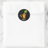 Carrate Funny Carrot Karate Pun Dark BG Ronde Sticker (Tas)